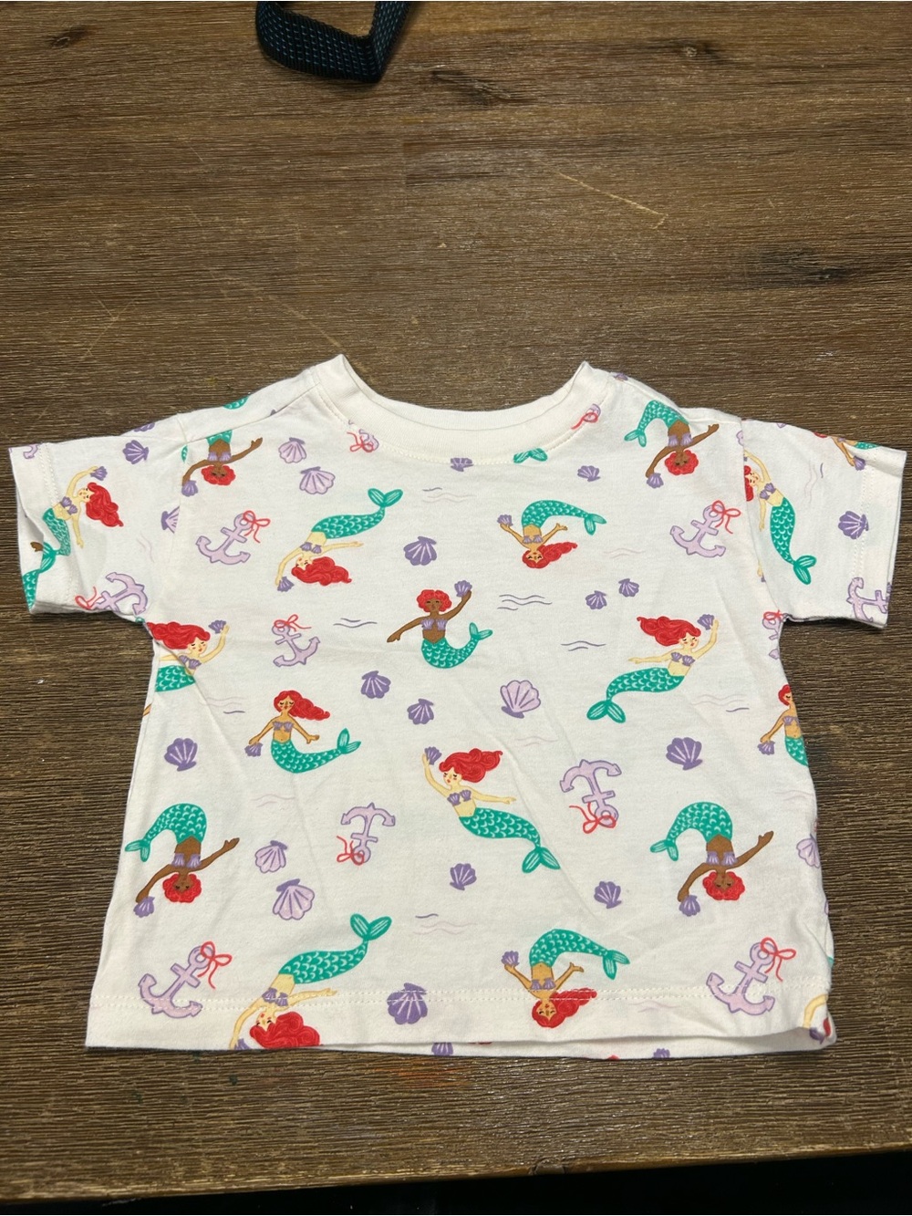 Old Navy White Kids Mermaid Print Short Sleeve Tee